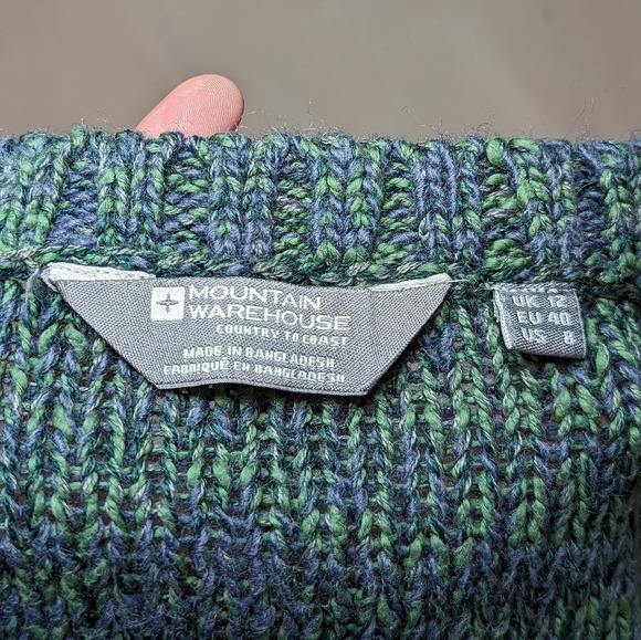 Mountain Warehouse Green Purple Blend Scoop Neck Knit Sweater  Top Woman 8 - Picture 6 of 11